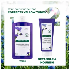 Klorane Centaury Anti-Yellowing Conditioner for Grey and Blonde Hair
