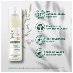 Klorane Dry Shampoo Ultra Gentle with Oat and CeramideLike for Dark Hair