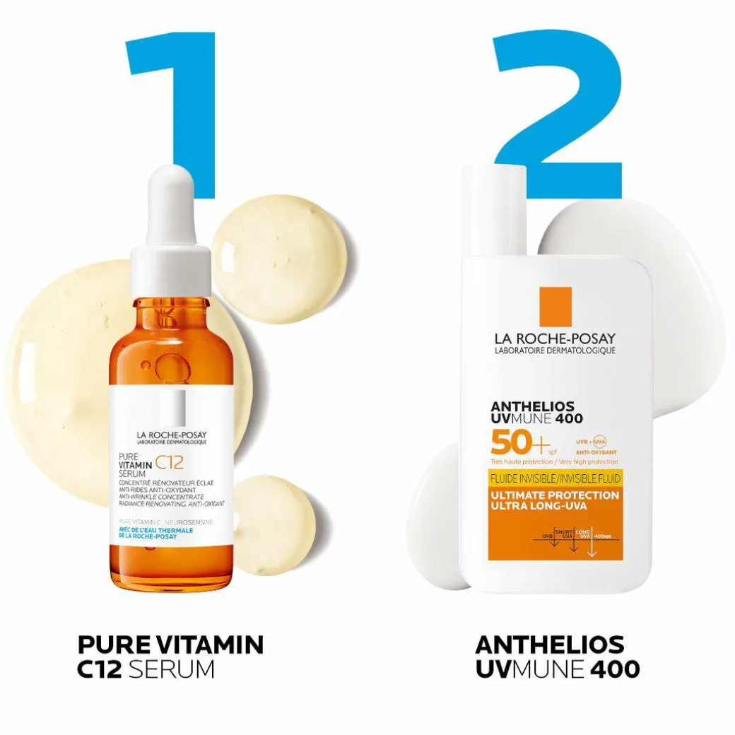 La Roche-Posay Daily Brighten & Protect Routine Set: Antioxidant 12% V