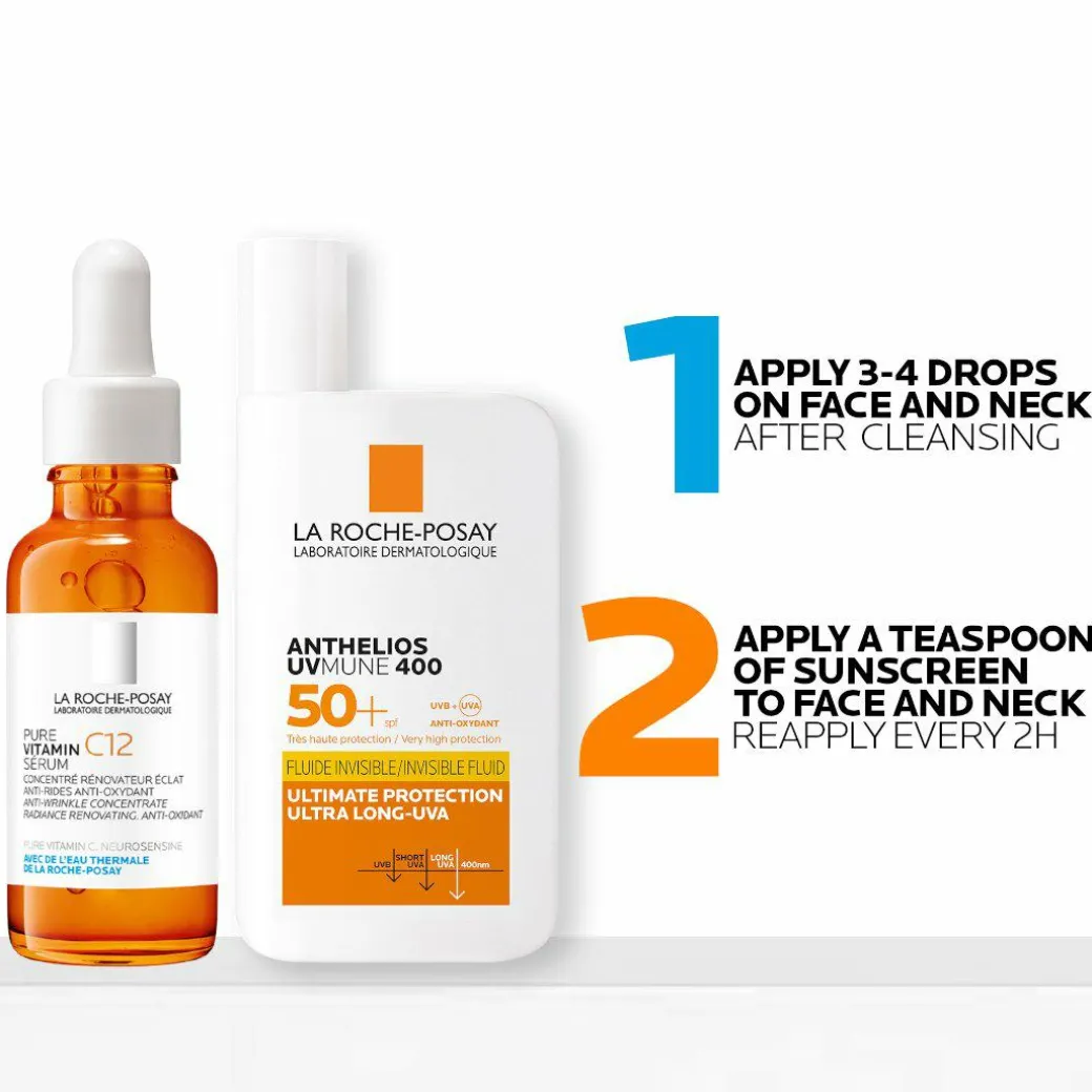 La Roche-Posay Daily Brighten & Protect Routine Set: Antioxidant 12% V