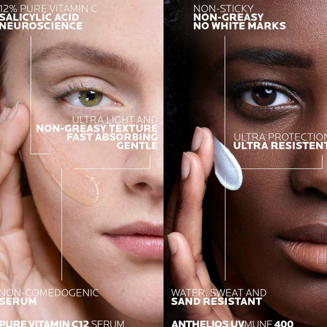 La Roche-Posay Daily Brighten & Protect Routine Set: Antioxidant 12% V