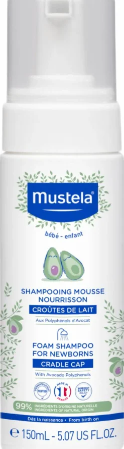 Mustela Cradle Cap Foam Shampoo For Newborns