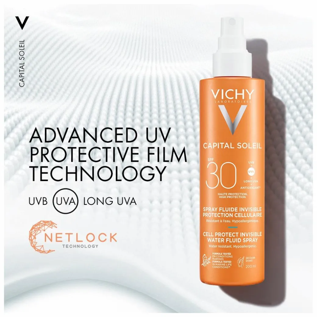 Vichy Capital Soleil Cell Protect Invisible High UVA + UVB Sun Protection Spray SPF30