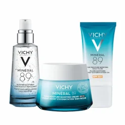 Vichy Minéral 89 Hydration Hyaluronic Acid Routine Set: Serum, Moistur