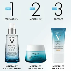 Vichy Minéral 89 Hydration Hyaluronic Acid Routine Set: Serum, Moistur